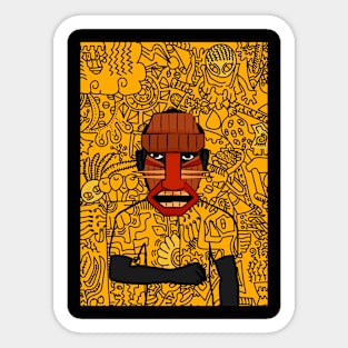 Tether NFT - Embrace the Tropical Vibes: A Male Character in Hawaiian Mask Sticker